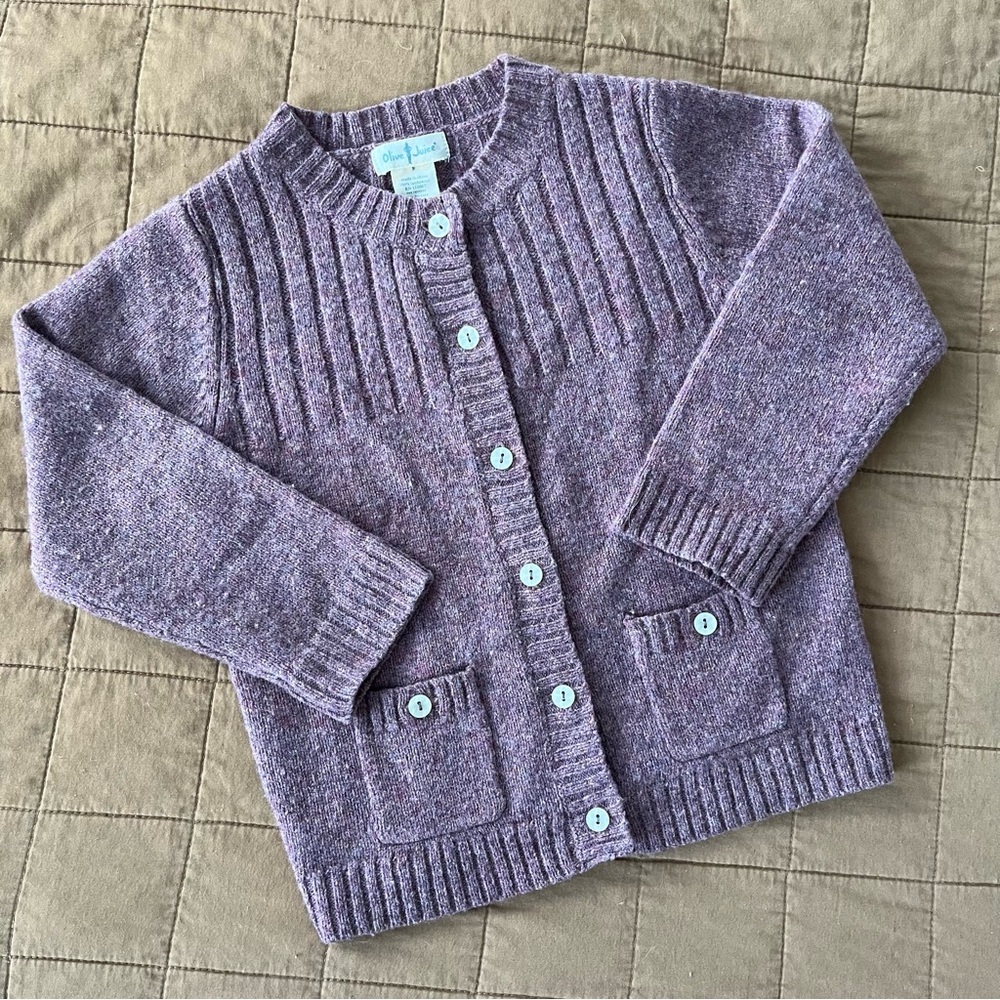 Olive Juice Wool Cardigan - 3T*